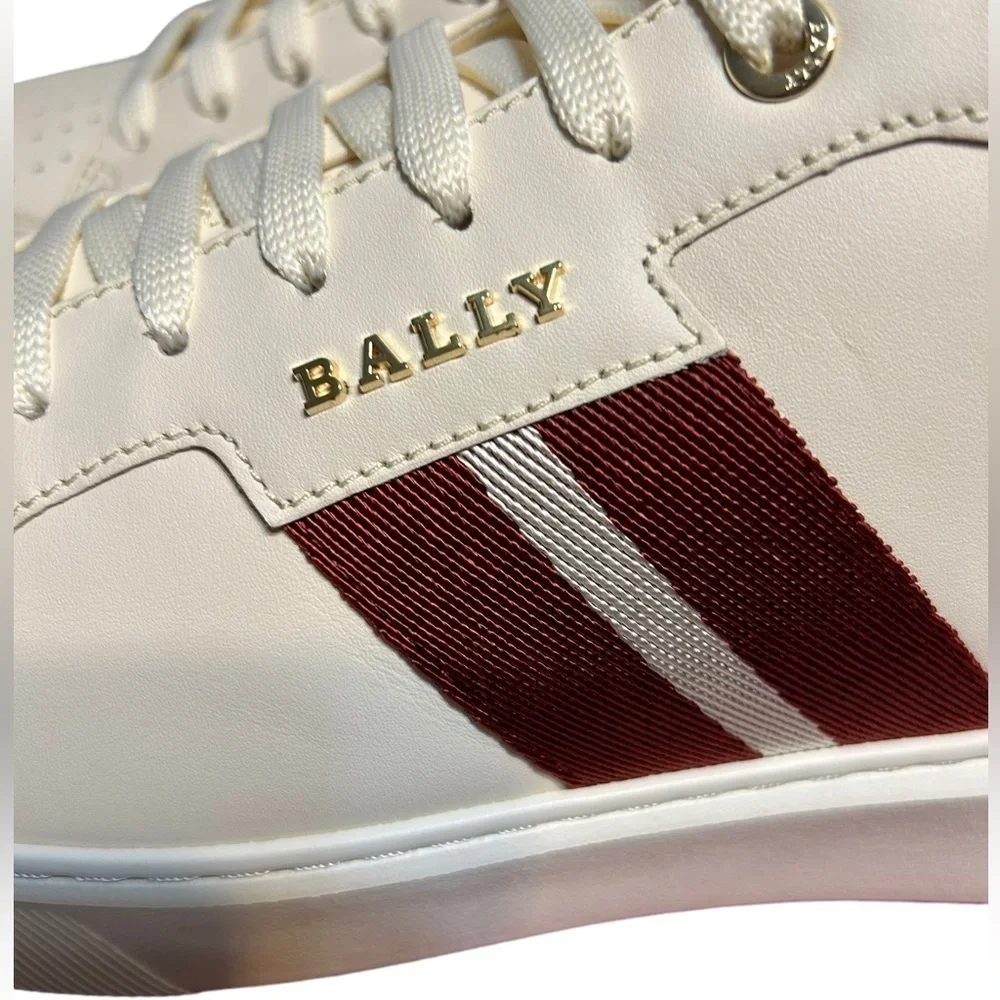 Bally Meson Striped Mid-Top Sneakers-Bone - Picture 8 of 16